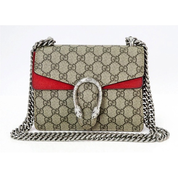 Gucci Beige and Red Shoulder Bag - Picture 2 of 16